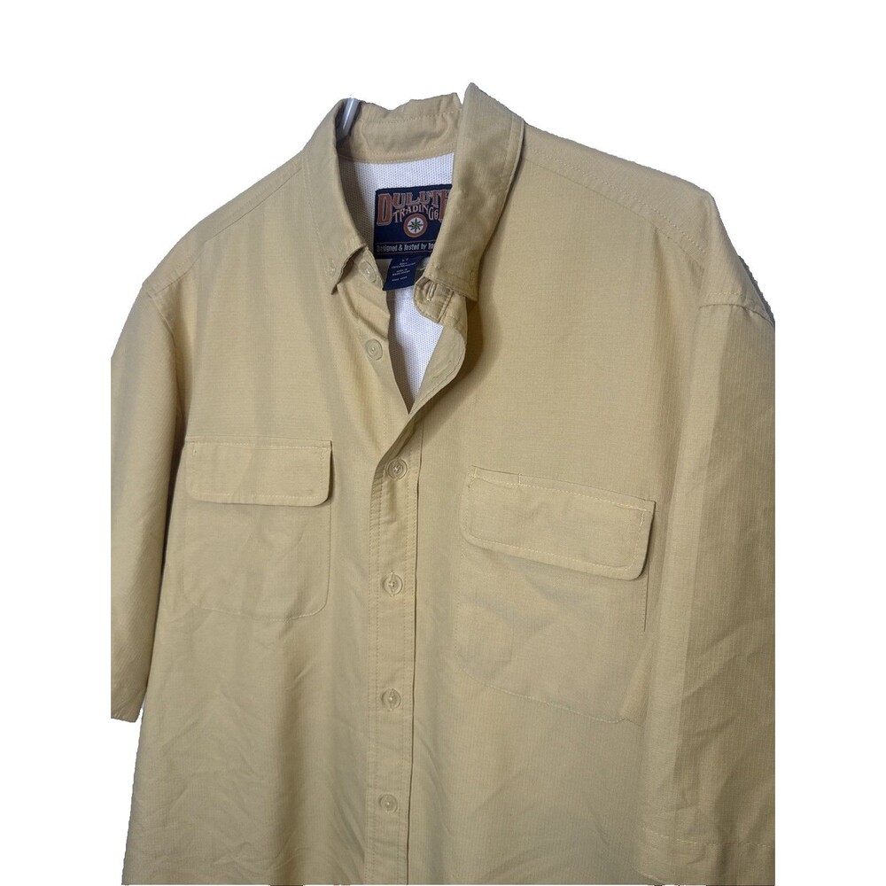Duluth Trading Co. Men's Yellow Solid Woven Polyester Button-Down Shirt L T - Picture 4 of 4